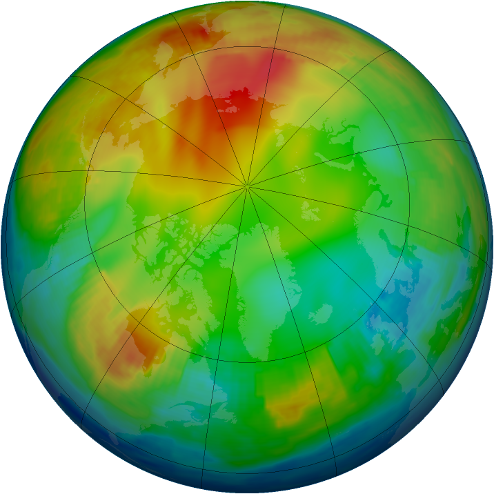 Arctic ozone map for 16 January 1997